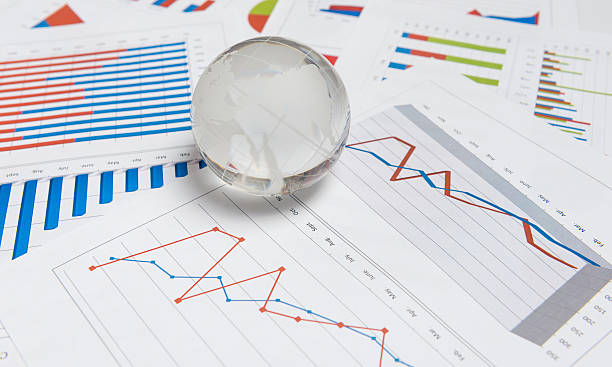 istock Business presentation with glboe and chart on the desk 479887364