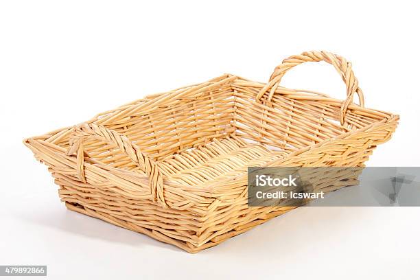 Empty Wicker Basket Tray With Dividers Isolated On White Stock Photo,  Picture and Royalty Free Image. Image 35345327.