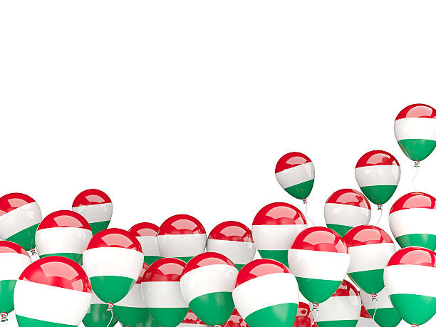 istock Flying balloons with flag of hungary 479896854