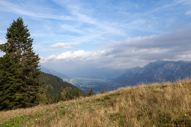 am dreiländereck ö colazione-sterreich-italien-slovenia - bergwiese foto e immagini stock