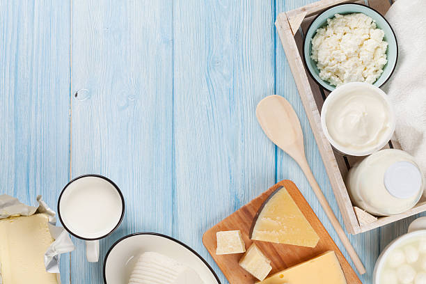 istock Dairy products. Sour cream, milk, cheese, egg, yogurt and butter 479903750