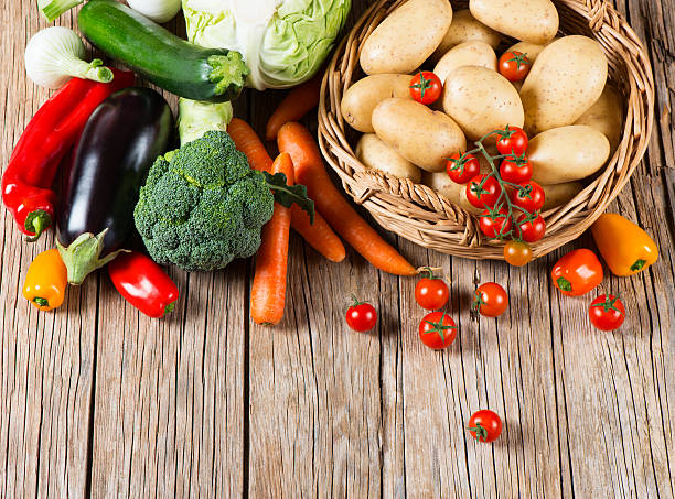 istock Group of raw vegetables, view from above 479905692