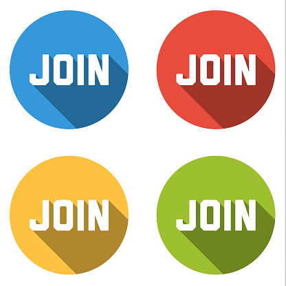Join Network Button Collection Of 4 Isolated Flat Buttons For Join Stock Illustration ...