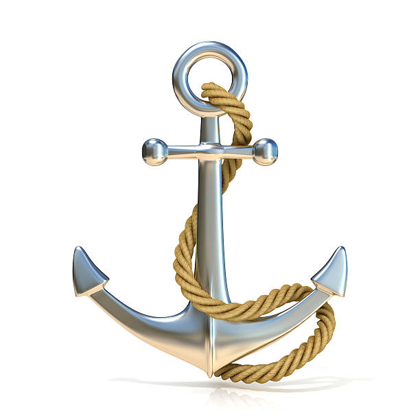 istock Steel anchor with rope 479917206