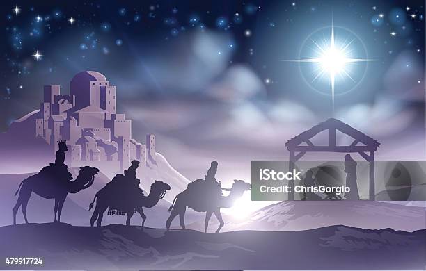 Nativity Scene Stock Illustration - Download Image Now - Nativity Scene, Christmas, King - Royal Person