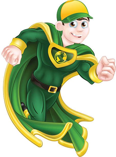superheld - recycling green environment superhero stock-grafiken, -clipart, -cartoons und -symbole