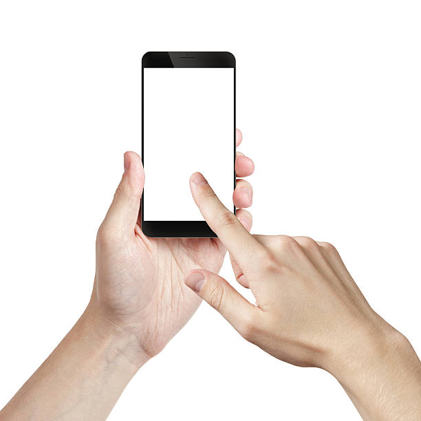 istock young man hand holding smarphone with white screen, isolated 479918066