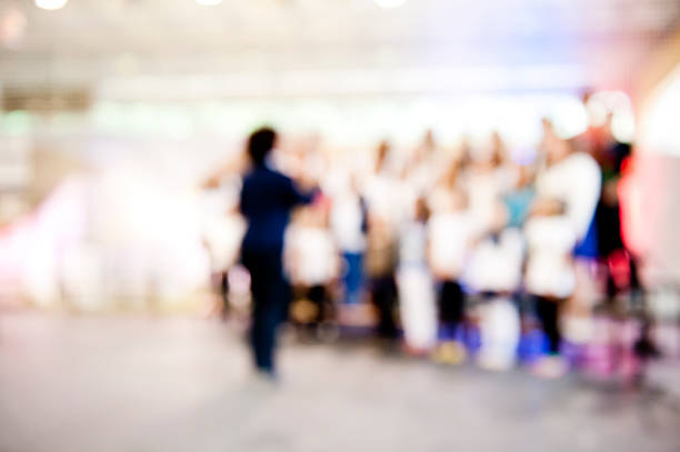 Young adults church choir,defocused
