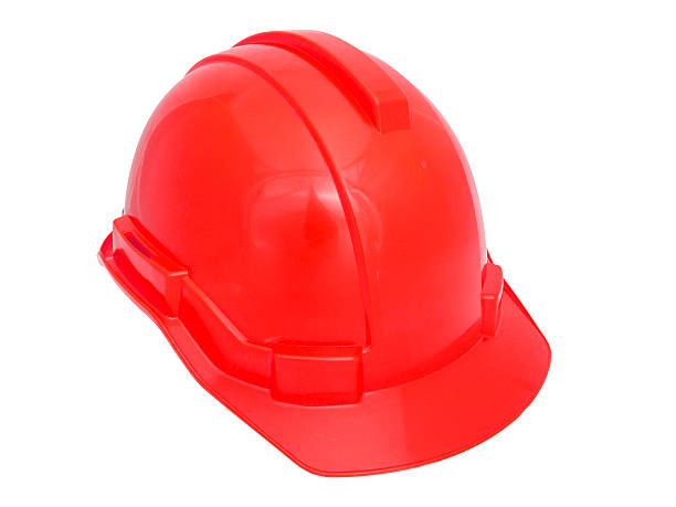istock Red Safety helmet isolated on white 479925683