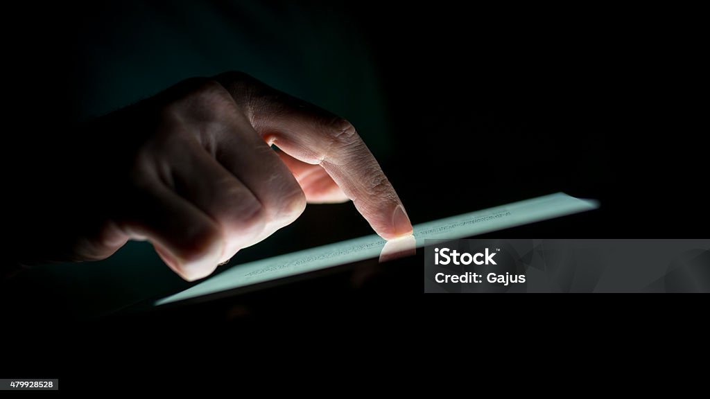 Touch Screen Hand Close Up Man Hand Touching A Touch Screen Device Stock Photo - Download ...