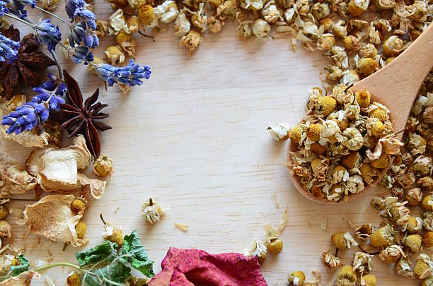 istock frame of dried chamomile and other herbs 479930857