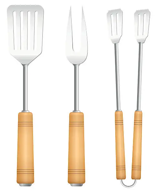 Vector illustration of Bbq Tools Utensils Barbecue Cutlery