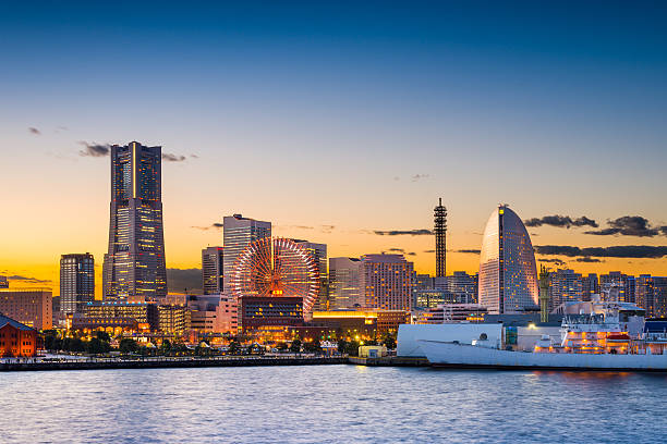 skyline di yokohama - landmark tower tokyo prefecture japan asia foto e immagini stock