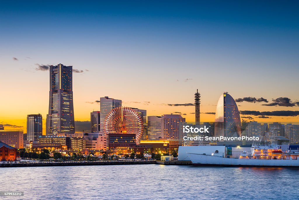 Yokohama Skyline Yokohama, Japan sunset skyline. Yokohama Stock Photo