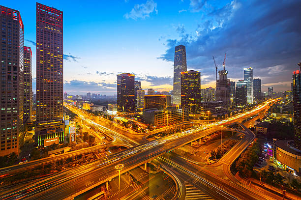 istock Night on Beijing Central Business district , China cityscape 479936104
