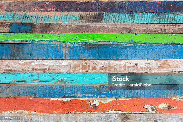 Painted Weathered Wood As Background Stock Photo - Download Image Now - Abstract, Architecture, Blue