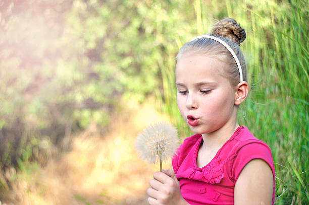 istock Little girl blowing a dandelion 479941070