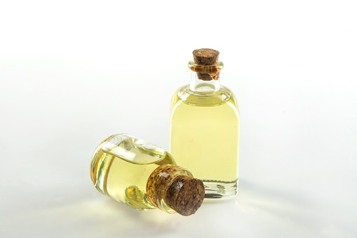 Olive Oil Bottles on White Background
