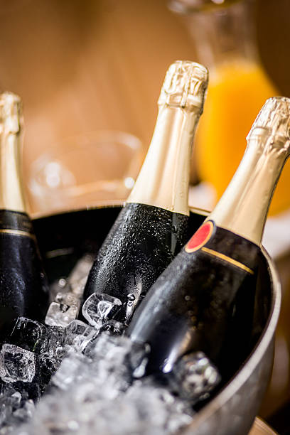 istock Bottles of champagne in ice at a celebration 479947632