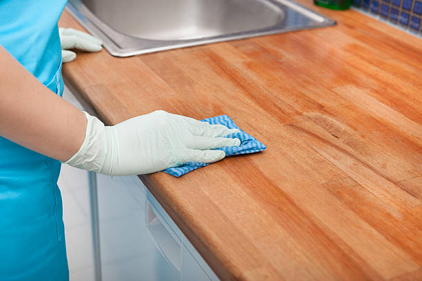 istock Woman Cleaning Kitchen Countertop 479958627