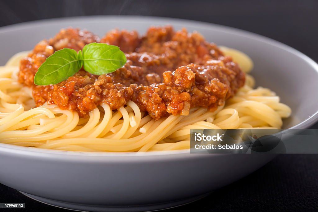 Spaghetti Bolognese Close up of one plate with Spaghetti Bolognese 2015 Stock Photo