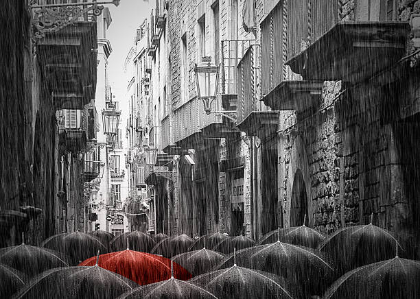 istock Rainy street in Barcelona 479965387