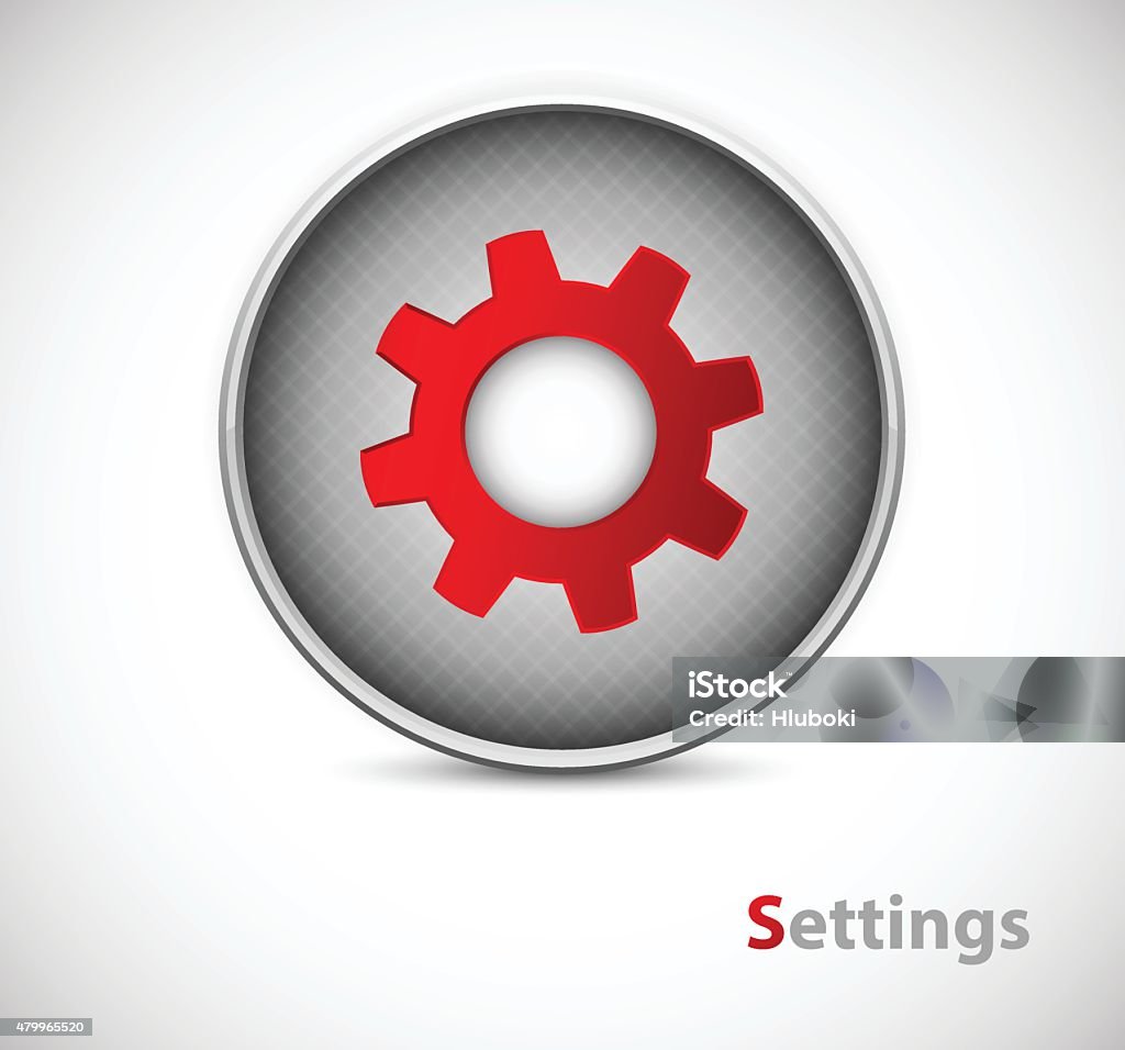 Realistic Settings Button Button Of Settings Stock Illustration - Download Image Now - 2015 ...
