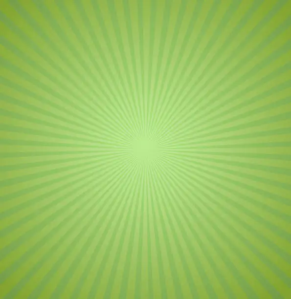 Vector illustration of Green rays background. Burst Vector illustration