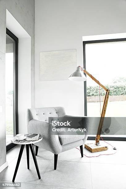 Armchair In Living Room Stock Photo - Download Image Now - 2015, Apartment, Architecture