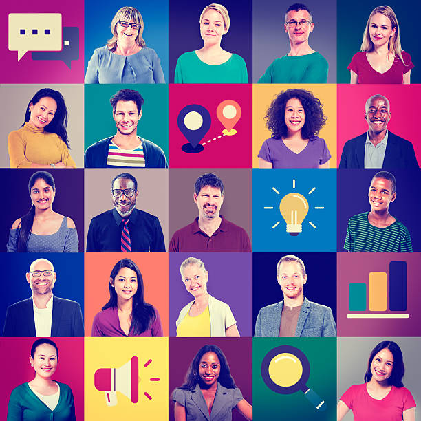 istock Multiethnic People Colorful Smiling Portrait Technology Concept 479966786