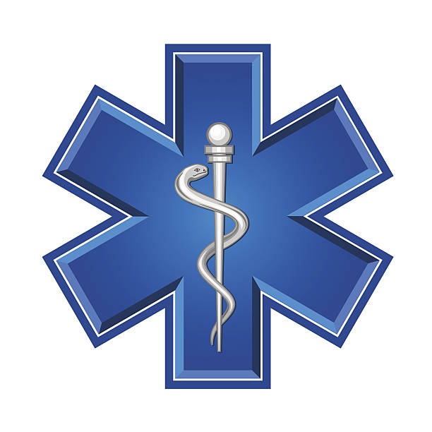 Emergency medical symbol Emergency medical services symbol or vector art ems symbol Star of Life. lifestyle stock illustrations