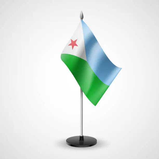 Vector illustration of Table flag of Djibouti