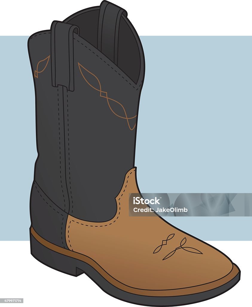 Cowboy Boot Line Art Vector line art of a cowboy boot. Boot stock vector