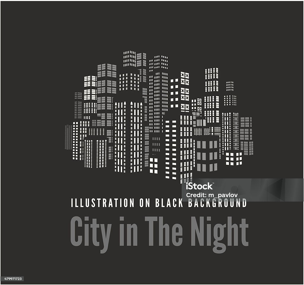 City with buildings and skyscrapers. City with three-dimensional buildings and skyscrapers.  Vector illustration on black background Architecture stock vector