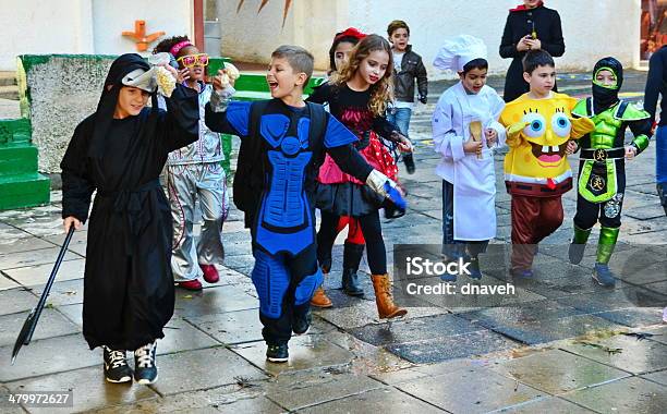 Kids Dressed Up For Purim Halloween Stock Photo - Download Image Now - Halloween, Child, Parade