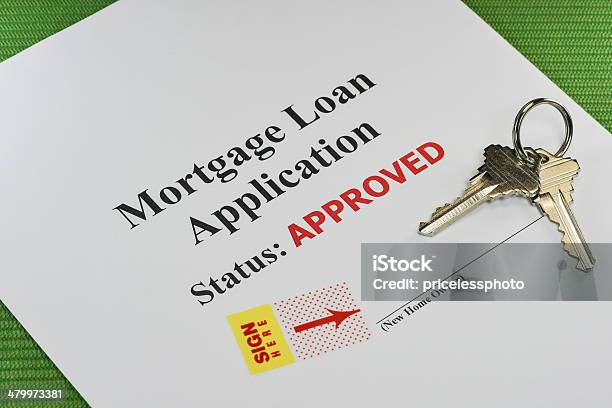 Foto de Aprovado Imóveis Empréstimo Hipotecário Documento Pronto Para Assinatura e mais fotos de stock de Acordo