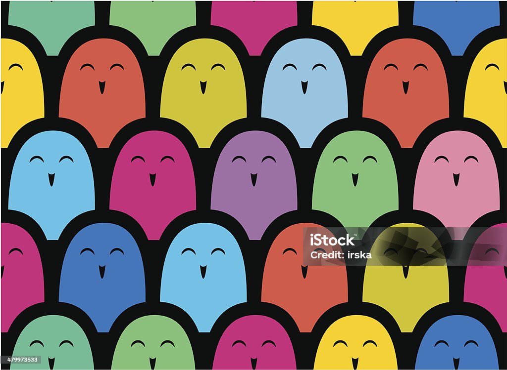 Simple Crowd Vector Image Colorful Vector Simple Pattern Crowd Stock Illustration - Download ...