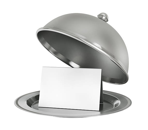 istock Restaurant cloche with paper template 479975048