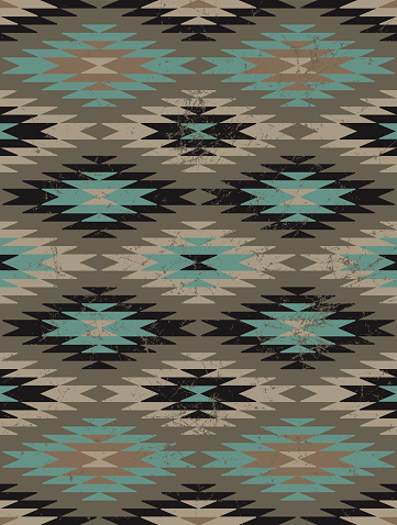 Seamless geometric pattern in native American style