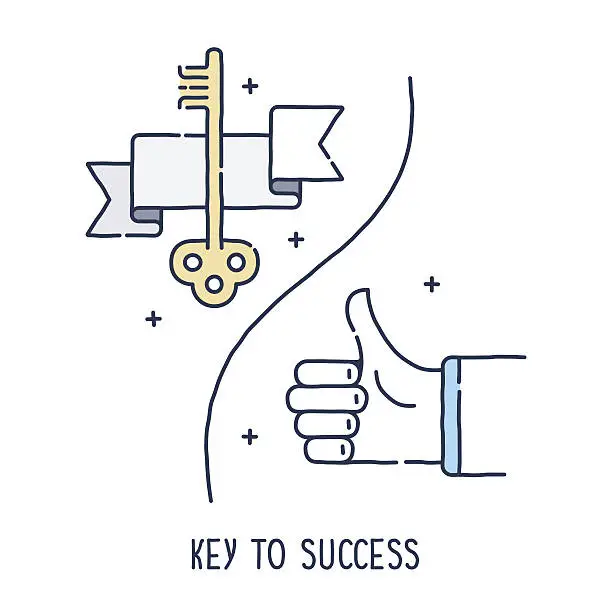 Vector illustration of Key to Success