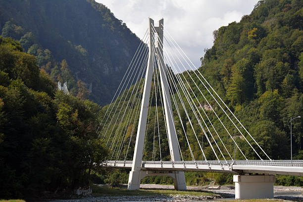 istock mountain cable bridge in the Caucasus 479980204