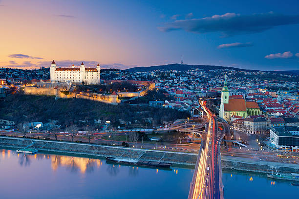 Bratislava, Slovakia. Image of Bratislava, the capital city of Slovakia during sunset. bratislava photos stock pictures, royalty-free photos & images