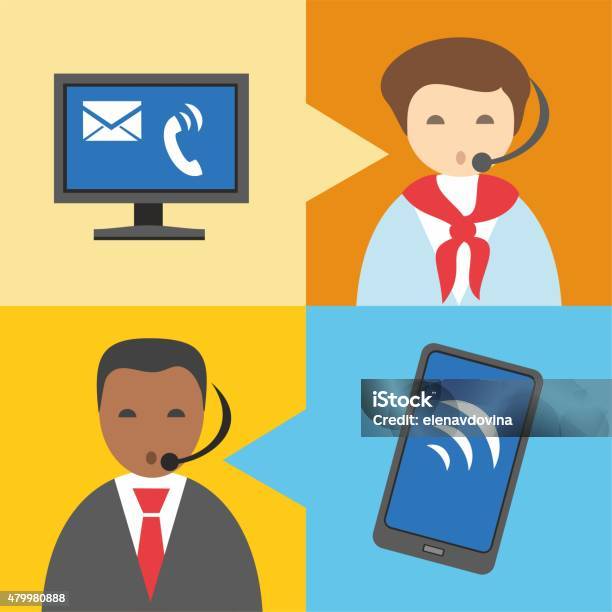 Call Center Color Call Centre Flat Color Informational Chart Stock Illustration ...