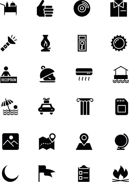 Vector illustration of Hotel and Restaurant Vector Icons 10