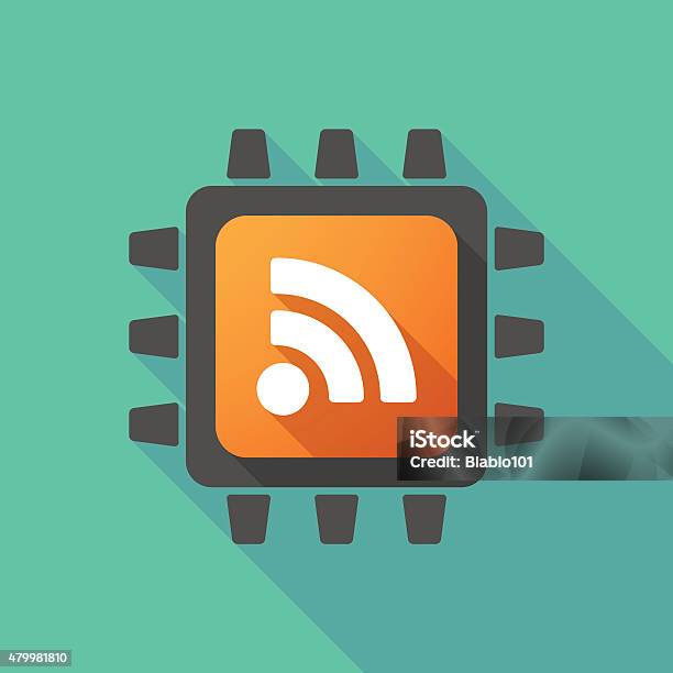 Cpu Icon With A Rss Feed Dign Stock Illustration - Download Image Now - 2015, Abstract, Business Finance and Industry