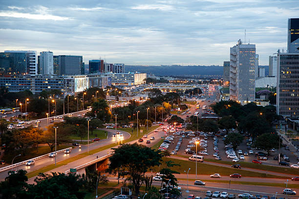 Center of Brasília (Brazil) stock photo