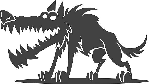 Cartoon wolf Cartoon wolf. mean dog stock illustrations
