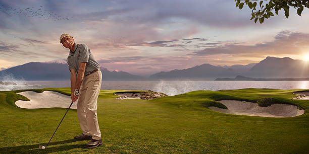 istock Golfer in Seaside Resort at Sunset 479997344