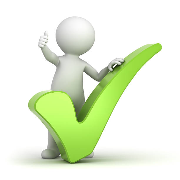 istock 3d white man with green tick 479998016