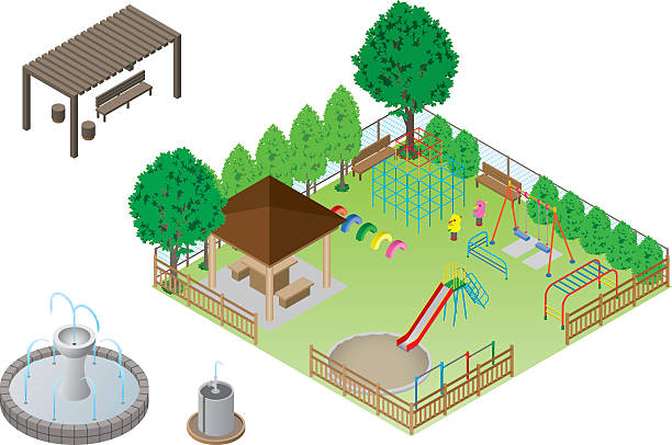 ilustrações, clipart, desenhos animados e ícones de park - tire swing